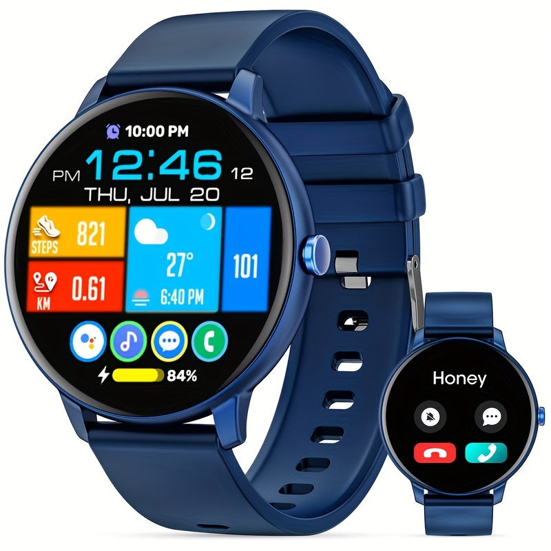 Reloj inteligente para hombres y mujeres con pantalla HD de 3.53cm, llamadas inalámbricas, control de música para múltiples deportes, asistente de voz AI