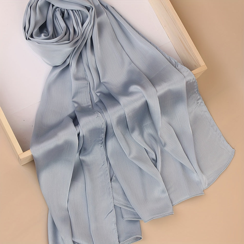 Pañuelo de cabeza clásico plisado de color sólido para uso casual, viaje y actividades al aire libre