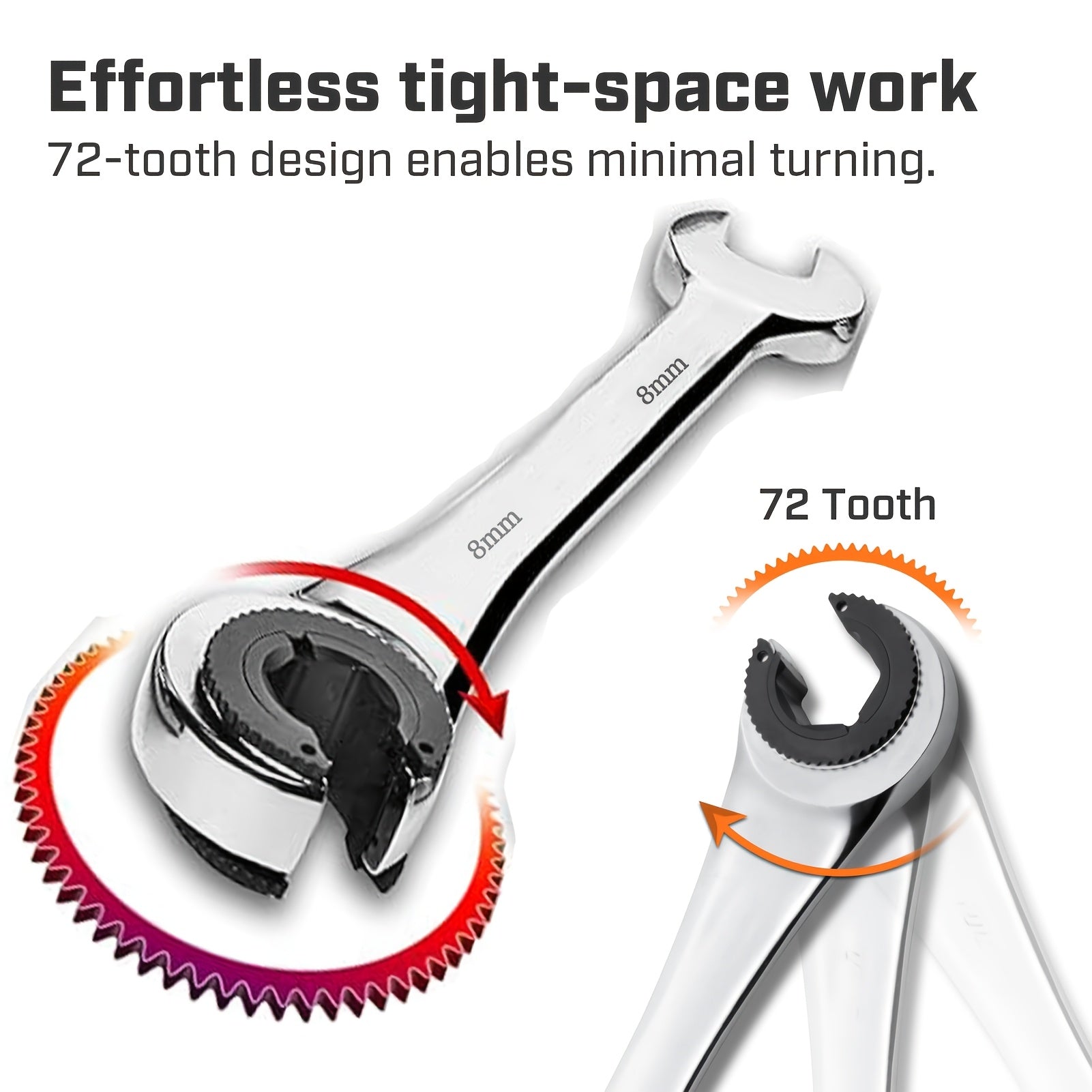 Universal Fixed Head Tubing Ratchet Open End Wrench Combination Tool