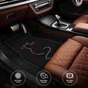 Universal Car Floor Mats Polyester Cute Cat Pattern for All Vehicles