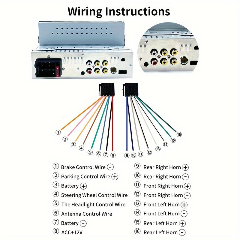 Radio de coche con pantalla táctil de 7 pulgadas, multimedia inalámbrico, FM, Aux, USB, MirrorLink, cámara trasera, control en el volante