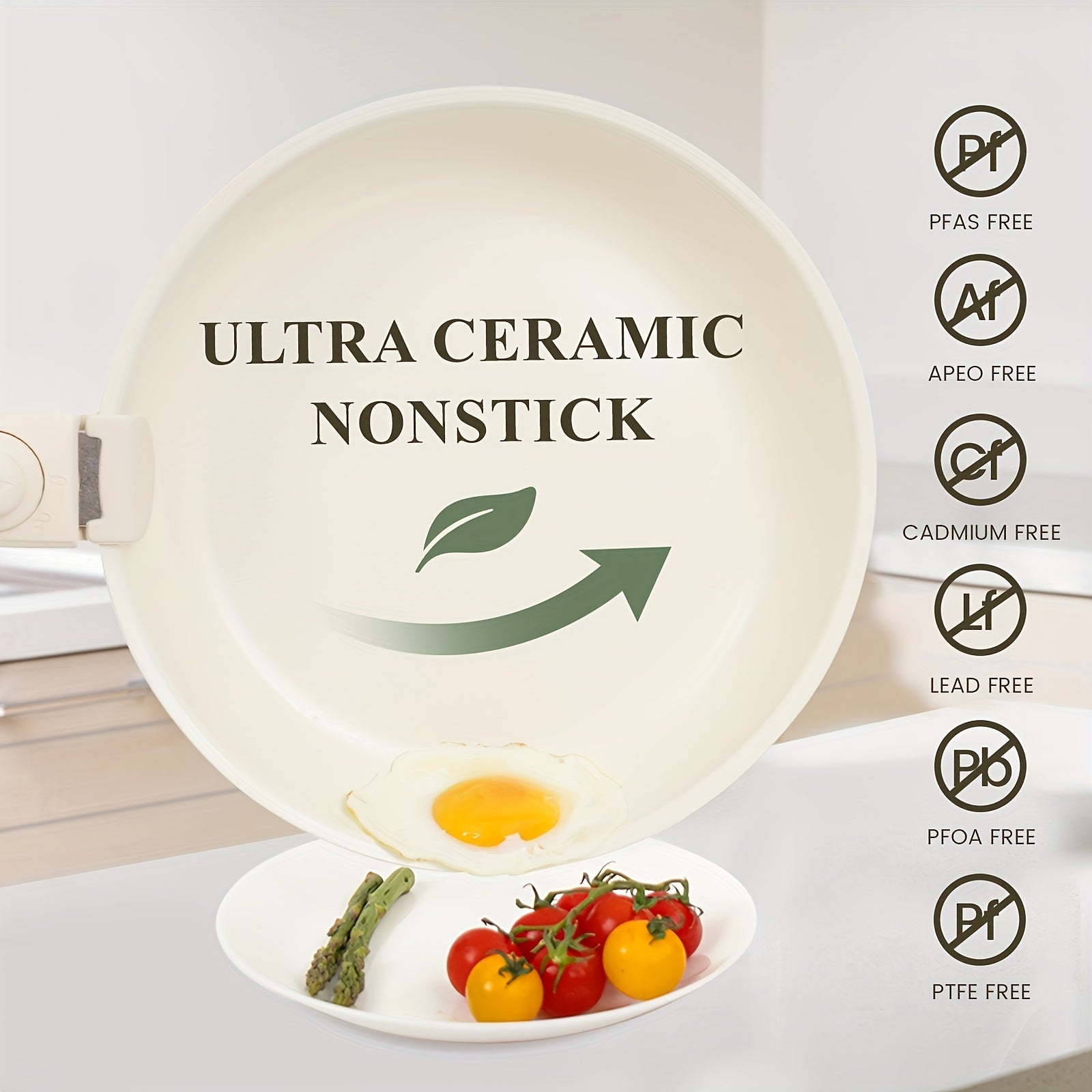 Juego de utensilios de cocina de aluminio antiadherente de 5 piezas con mangos removibles para todo tipo de cocinas