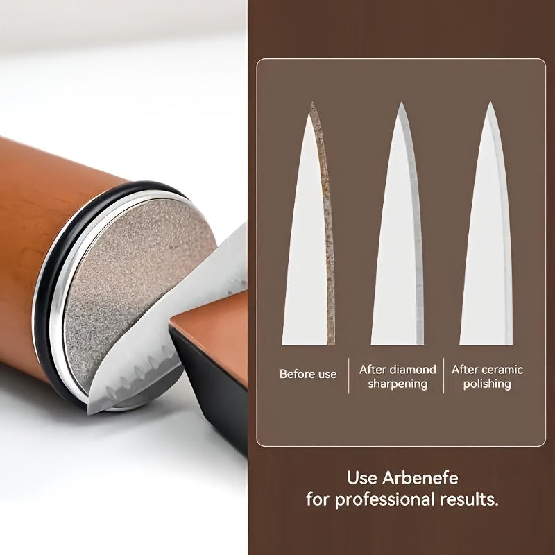 Juego de afilador de cuchillos con rodillo de diamante y 5 ángulos ajustables para afilar cuchillos de acero al carbono