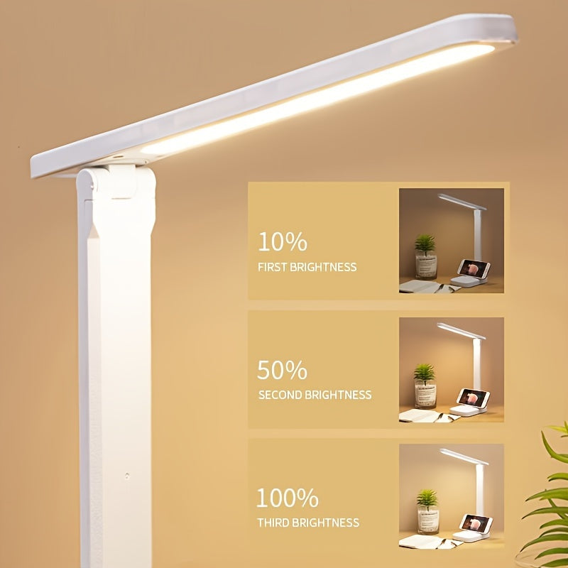 LED Desk Lamp with Touch Control Dimmable Eye Protection Adjustable Arm USB Powered