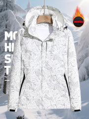 Women's Plus Size Hooded Sports Jacket Autumn Winter Printed Zipper Coat