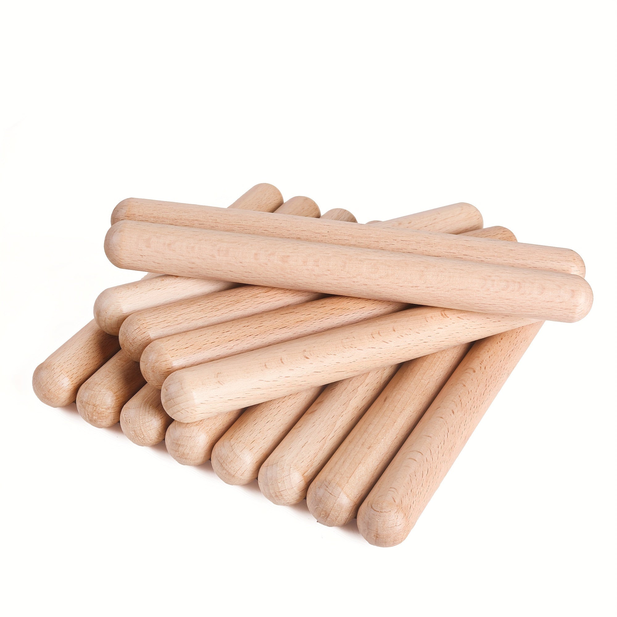 Wooden Claves Percussion Instruments Set 1/2/4/8 Pairs Natural Hardwood 20.32 cm