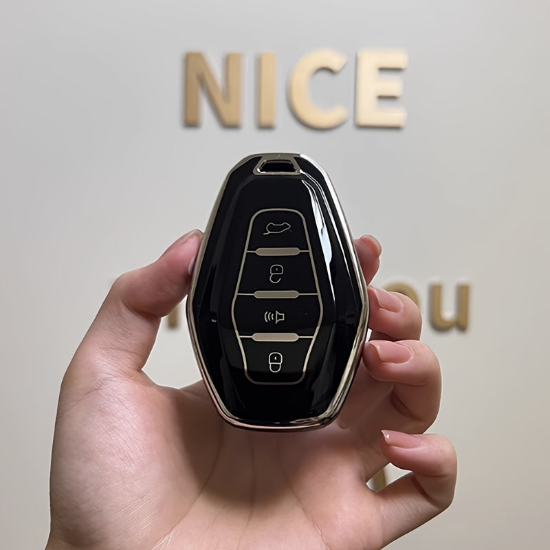 Minimalist TPU Car Key Fob Cover for SUV Keyless Entry Black