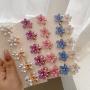 Set of 25 Sparkling Princess Hair Clips with Faux Pearls and Crystals for Flower Crowns and Bangs