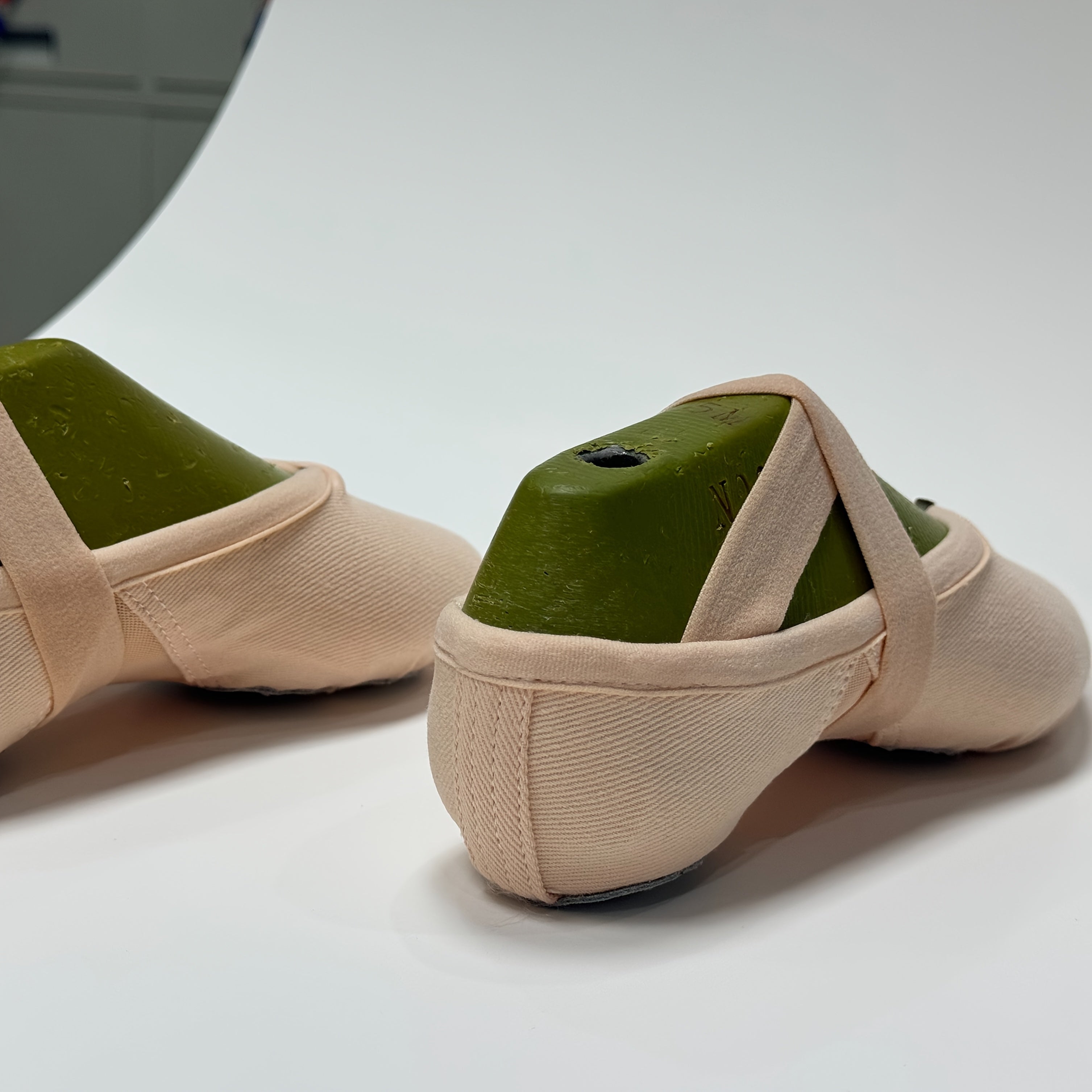 Women Ballet Dance Shoes Mesh Upper Lace-Up Strappy Back Microfiber Sole