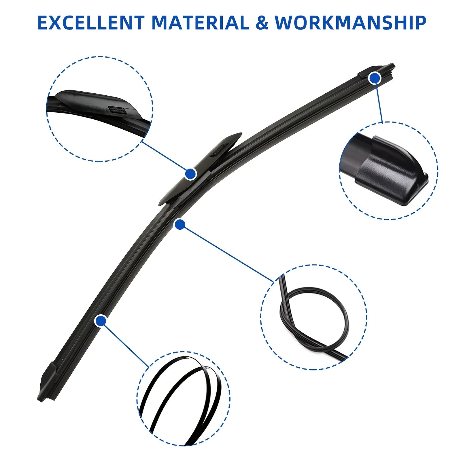 2-Pack Front Wiper Blades Set for SUV, 58.42cm and 45.72cm Replacement Windscreen Wipers