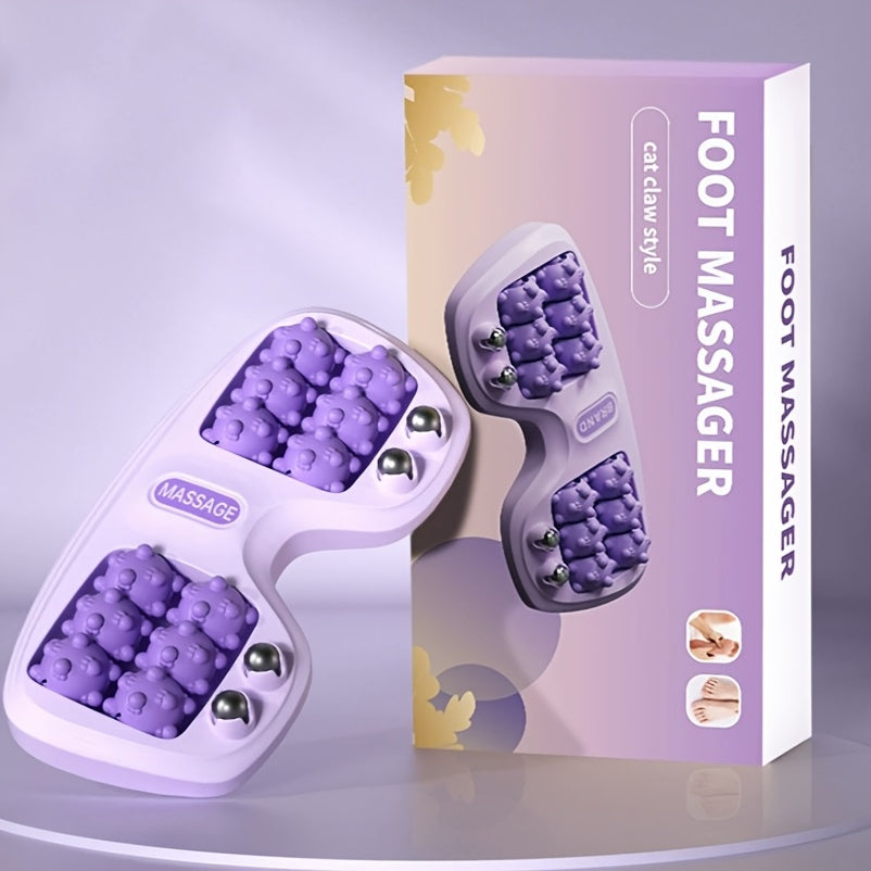 Kattalar uchun oyoq massajeri, g'ildirakli to'p oyoq osti va oyoq terapiyasi bilan, batareyalar yoki zaryadlashsiz