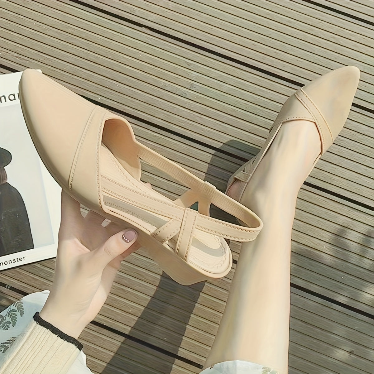 Ayollar uchun PVC kengaytirilgan poyabzal, o'rta qadamli slaydlar, ochiq havoda, plyajda, kundalik foydalanish uchun