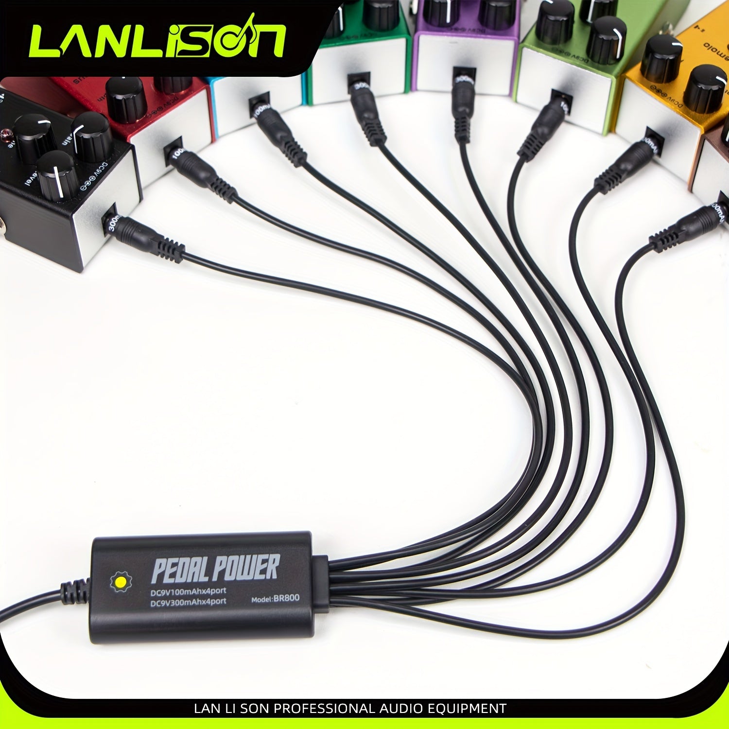 Guitar Pedal Power Supply 8-Port Isolated DC with USB Charging Adapter