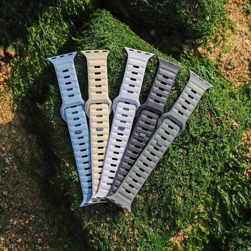 Силиконовые спортивные ремешки для Apple Watch различных размеров, совместимые с несколькими сериями.
