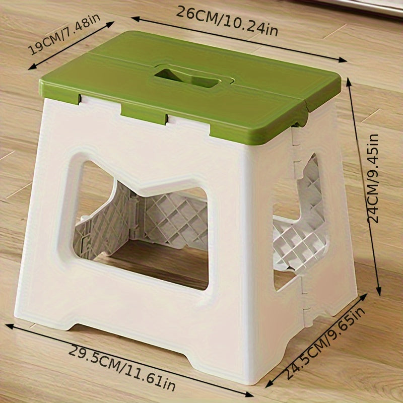 Taburete de plástico plegable, cuadrado, compacto, para cocina, baño y camping