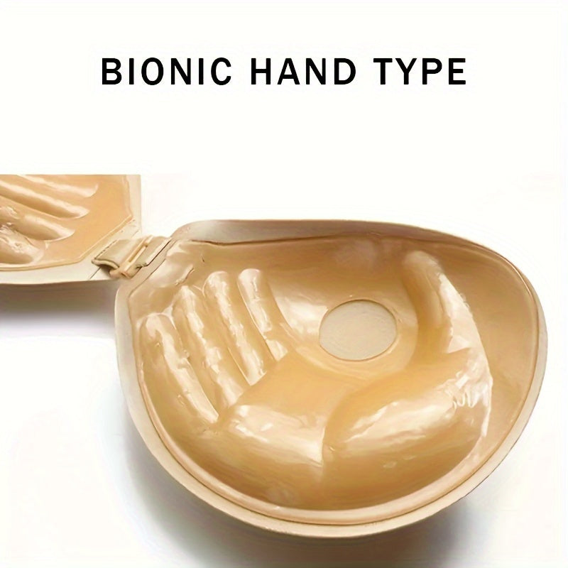 Plus Size Strapless Self-Adhesive Push-Up Bra with Front Closure for Backless Comfort