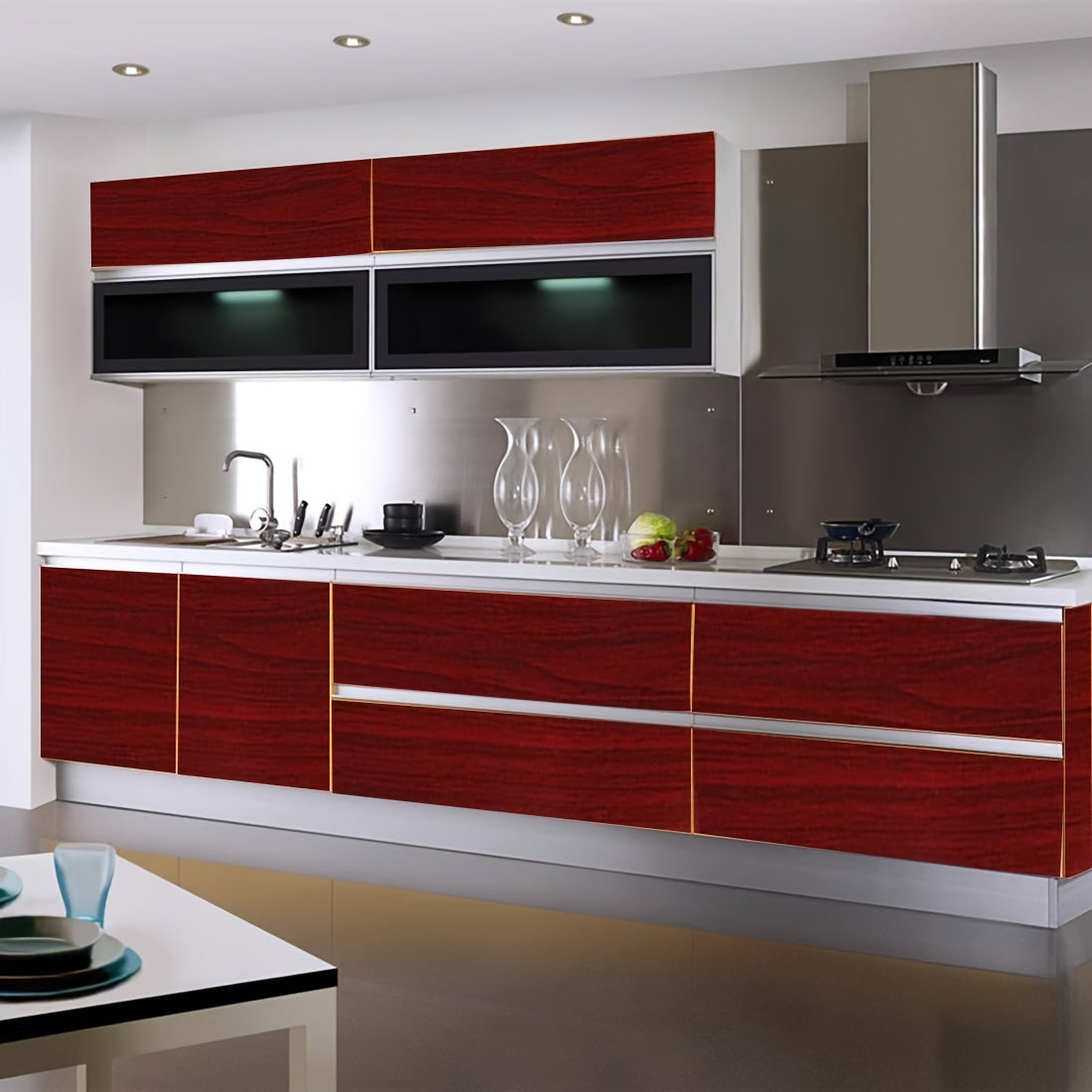 Waterproof Self-Adhesive Contact Paper with Realistic Wood Grain for Furniture Cabinets and Windowsills