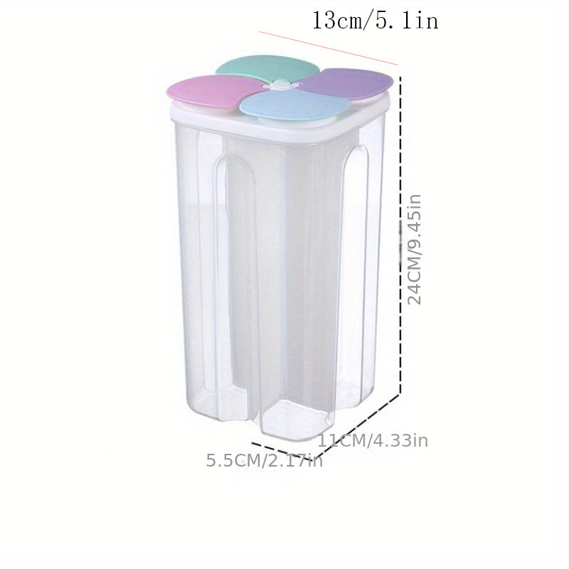 Moisture-Proof Cereal Jar with Divided Compartments for Kitchen Storage