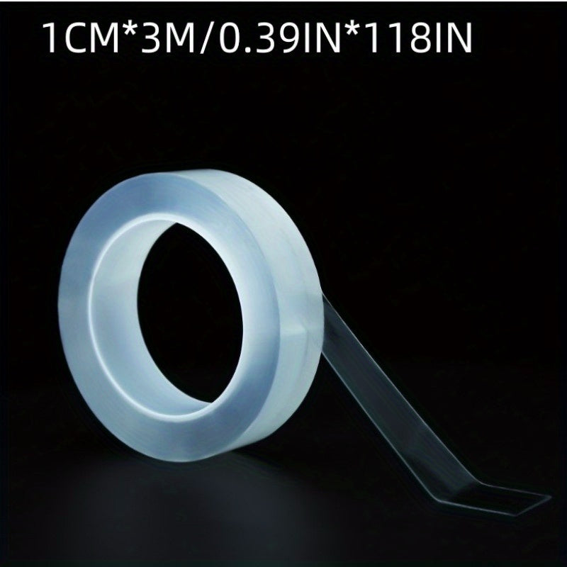 Прозрачный двусторонний нано-скотч для водонепроницаемых настенных наклеек, многоразовый и термостойкий для домашнего декора. Прочные клеящие полоски для многоцелевых монтажных нужд.