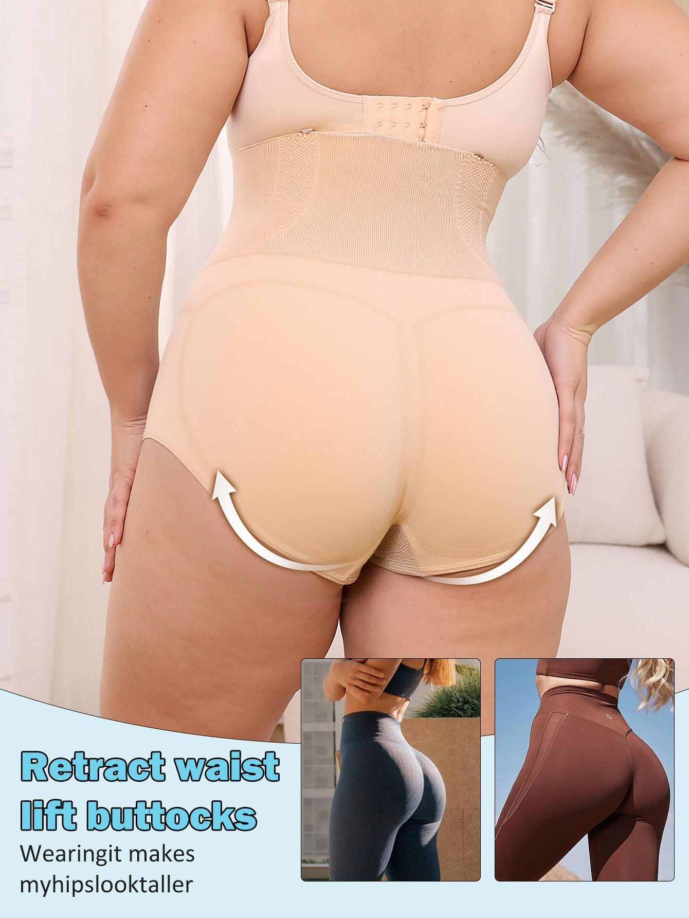 Women's Seamless High-Waisted Shapewear Briefs Breathable Leg Sculpting
