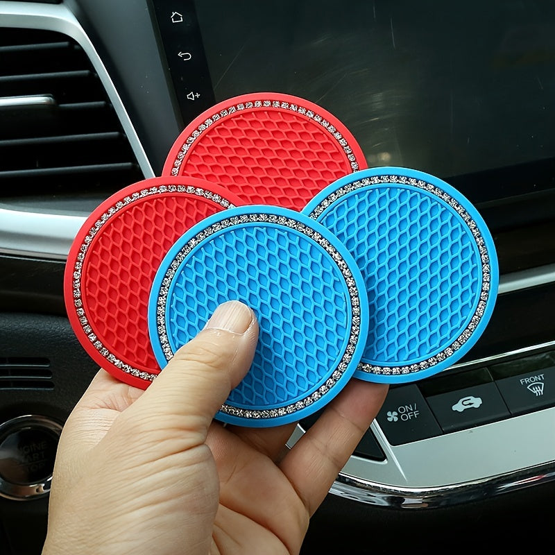 Avtomobil aksessuarlarining doira shaklidagi tarmoq, yumshoq rezina, sirg‘almaslik uchun stakan tutqichlari