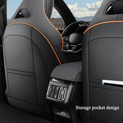 5-Seat Car Seat Covers Leather Full-Set Sporty Durable Easy Clean All-Season