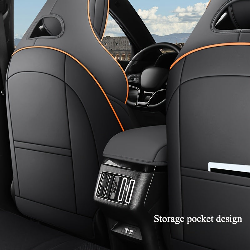 5-Seat Car Seat Covers Leather Full-Set Sporty Durable Easy Clean All-Season