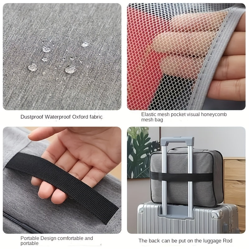 Document Organizer with Combination Lock Water-Resistant Zipper 3-Layer File Storage Case