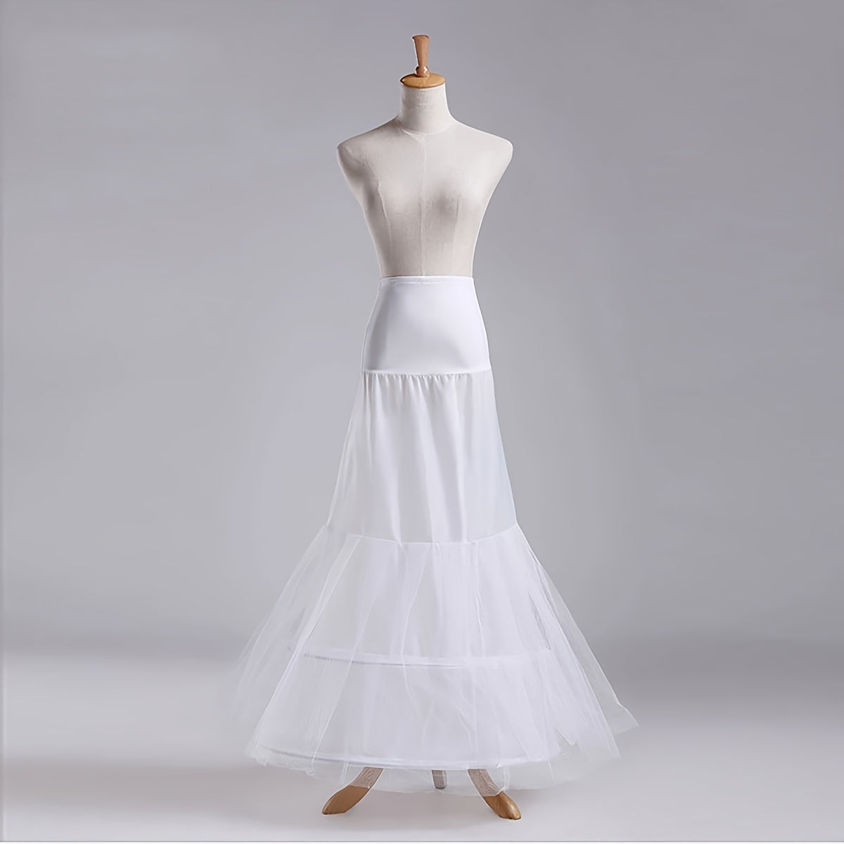 Bridal Wedding Dress Crinoline Petticoat with Steel Hoops and Mesh Fishtail