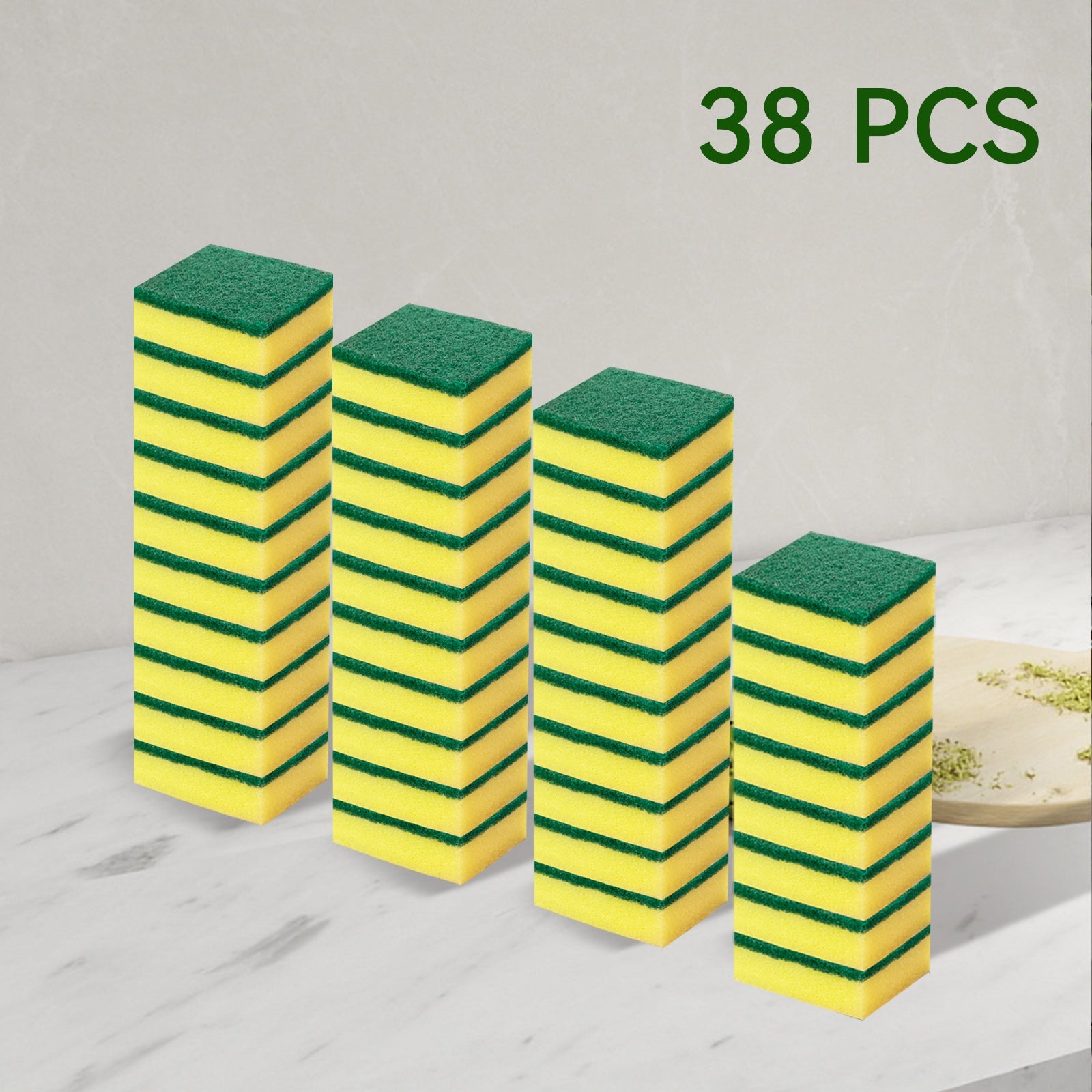 Double-Sided Cleaning Sponge Soft Absorbent and Scrubbing for Stains