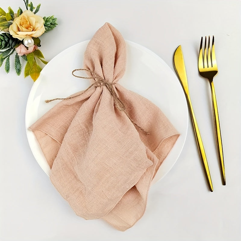 12-Pack Cotton Napkins Square Knit Cloth Reusable Solid Color Dinner Wedding Christmas