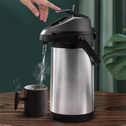 3L Stainless Steel Thermal Carafe Insulated Beverage Dispenser Pump Action No Electricity Needed