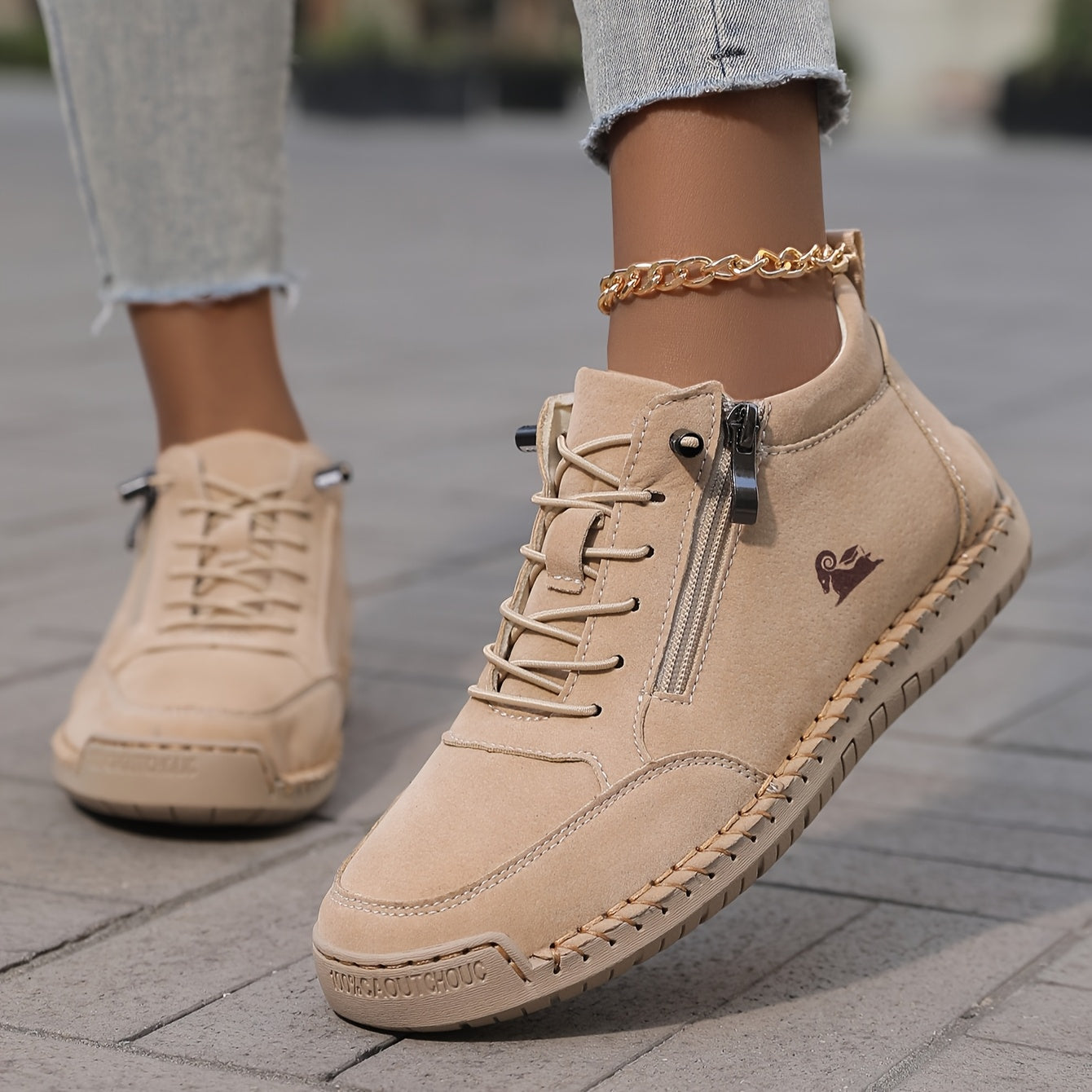 Women's Retro Zip-Up Sneaker Boots in 7 Colors Casual Comfortable