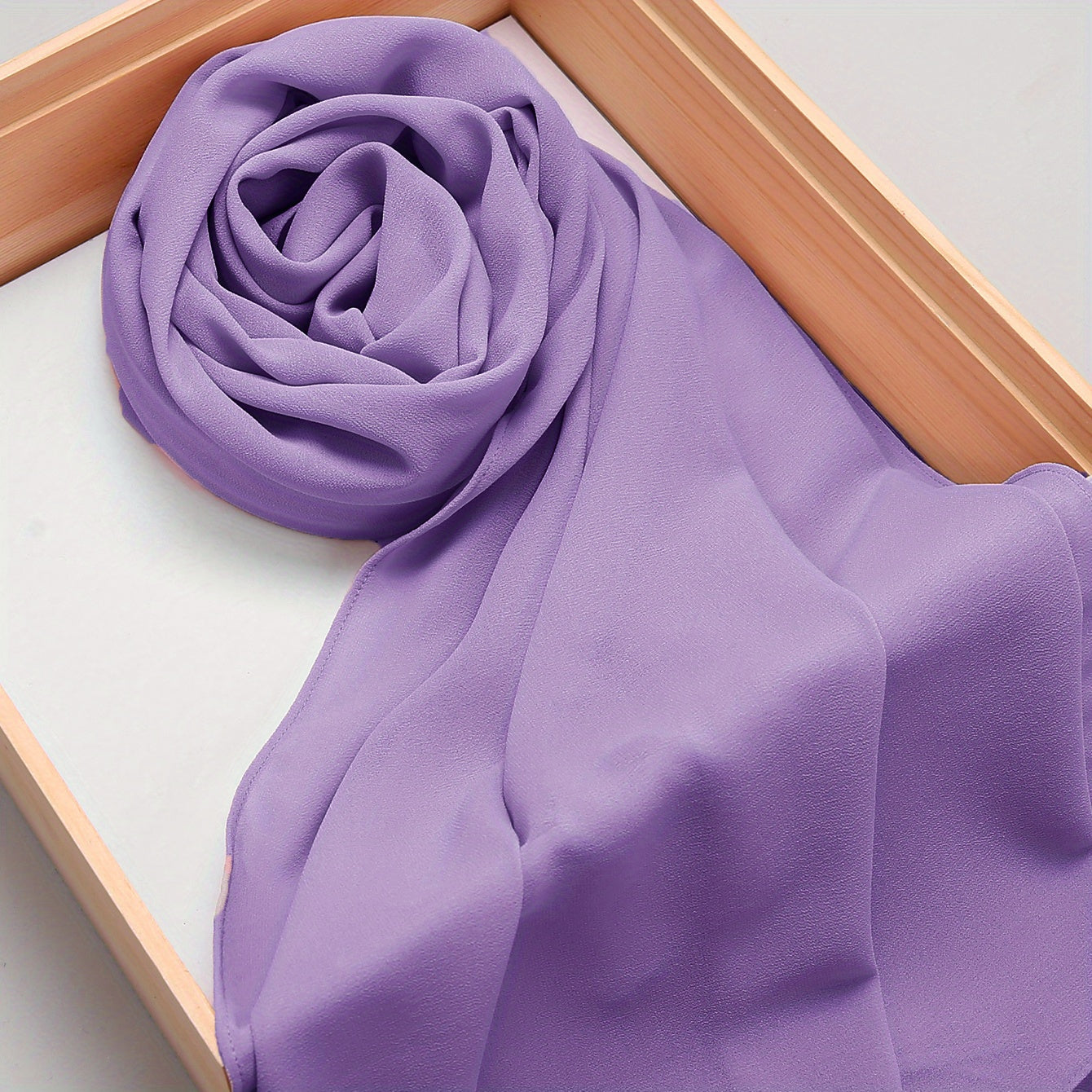 Woven Polyester Chiffon Hijab Scarf Solid Color Lightweight Muslim Head Cover for Casual Ramadan