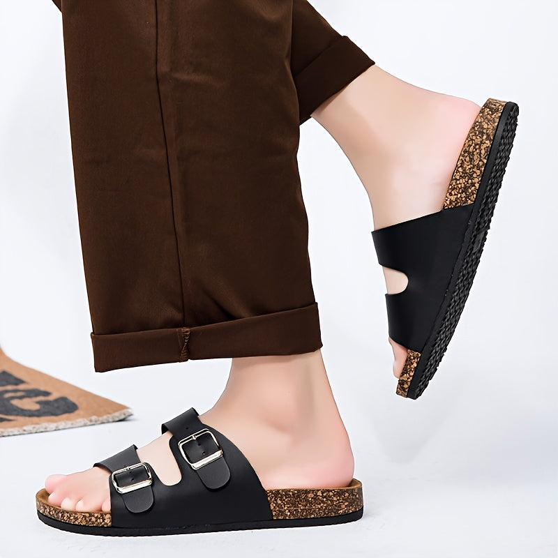 Unisex Slip-On Slide Sandals Adjustable Strap Buckle Comfortable Insole