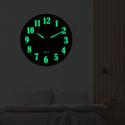 8-Inch Wall Clock with Luminous Green Numerals Silent Battery-Powered for Living Room Bedroom Outdoor