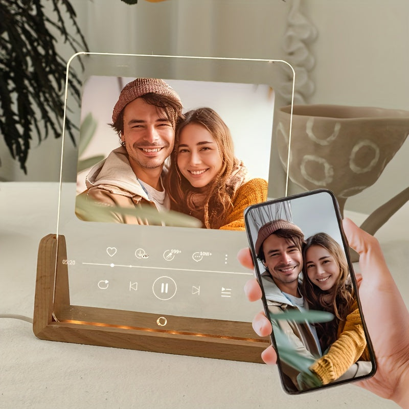 Personalized Luminous Acrylic Photo Frame for Girlfriend Boyfriend Friends Gift