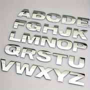 Car 3D Letter Car Stickers Metal Car Body Word Mark Silver Tail Mark