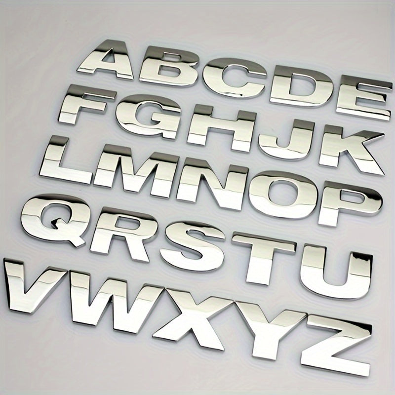 Car 3D Letter Car Stickers Metal Car Body Word Mark Silver Tail Mark