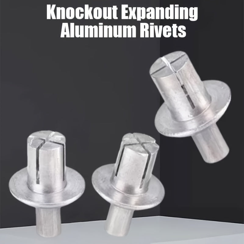 100 Pack Aluminum Alloy Knockout Rivets Hammer-In Push-In Expanders