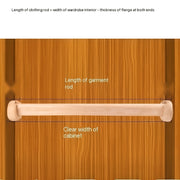 Perchero de madera de nogal macizo acabado natural, duradero, barra para armario para organización del armario