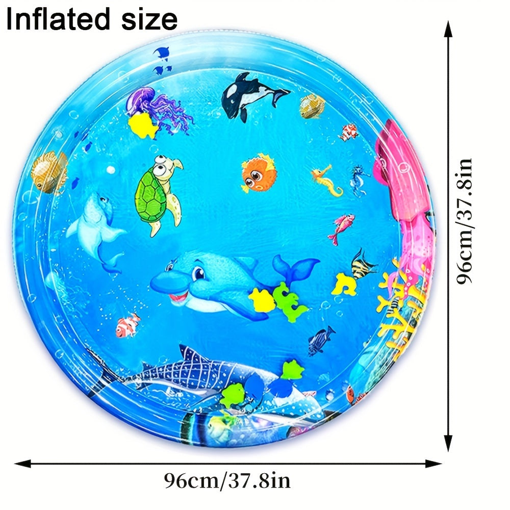 Large Round Dolphin Splash Mat for Toddlers PVC Water Play Activity Sensory Development
