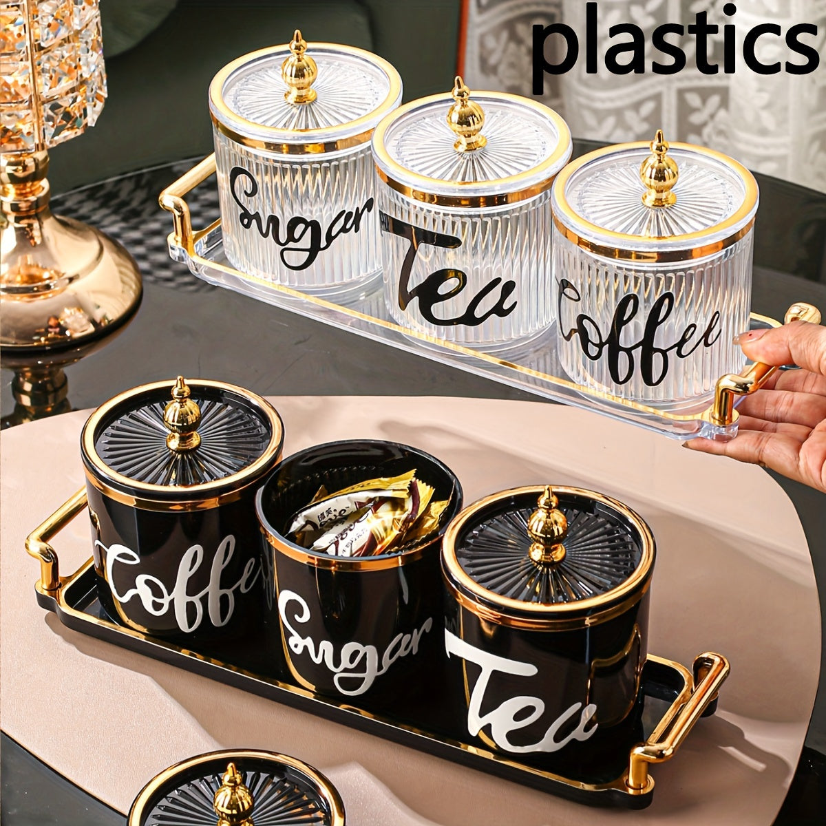 Nordic-Inspired Serving Tray Set with Candy Jar for Dried Fruits and Breakfast