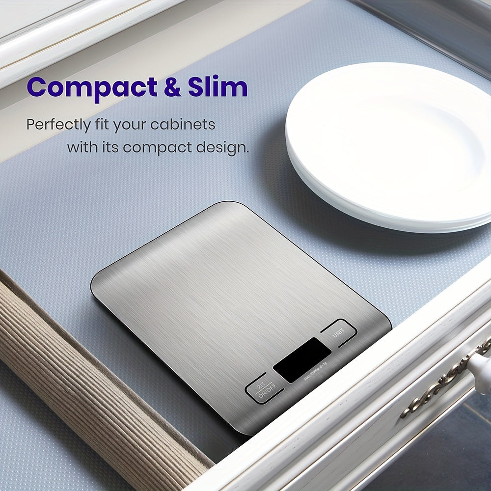 Digital Kitchen Scale 22lb/10kg Stainless Steel Tare Function for Baking Cooking and Postage