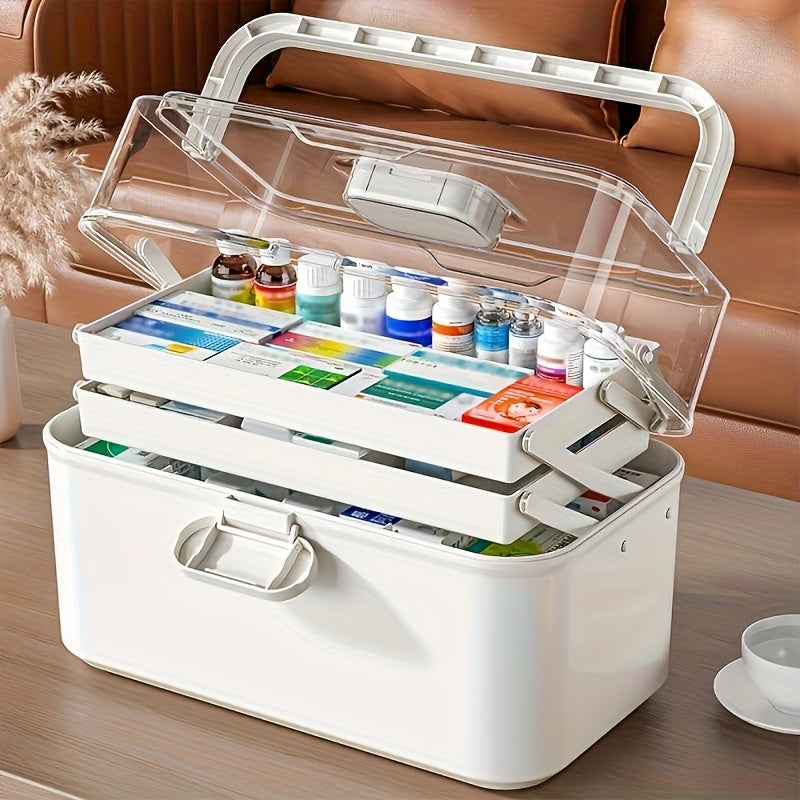 XL Multi-Tier Plastic Medicine Organizer for First Aid Supplies Storage