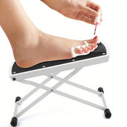 Adjustable Pedicure Foot Rest Black Textured Surface Sturdy Manicure Stool