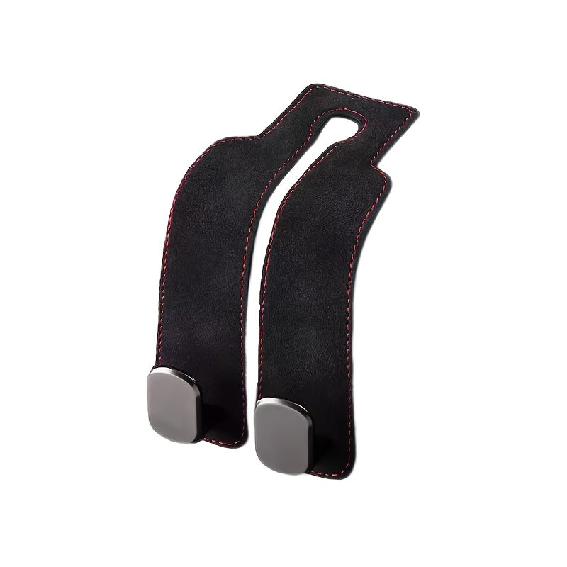 Gancho para reposacabezas de coche, organizador de almacenamiento en el asiento trasero de cuero para billetera y bolso