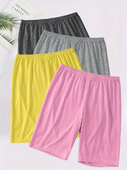 Ayollar uchun katta o'lchamli uyqu shorti, elastik bel, barcha mavsum uchun dam olish, 4 rang
