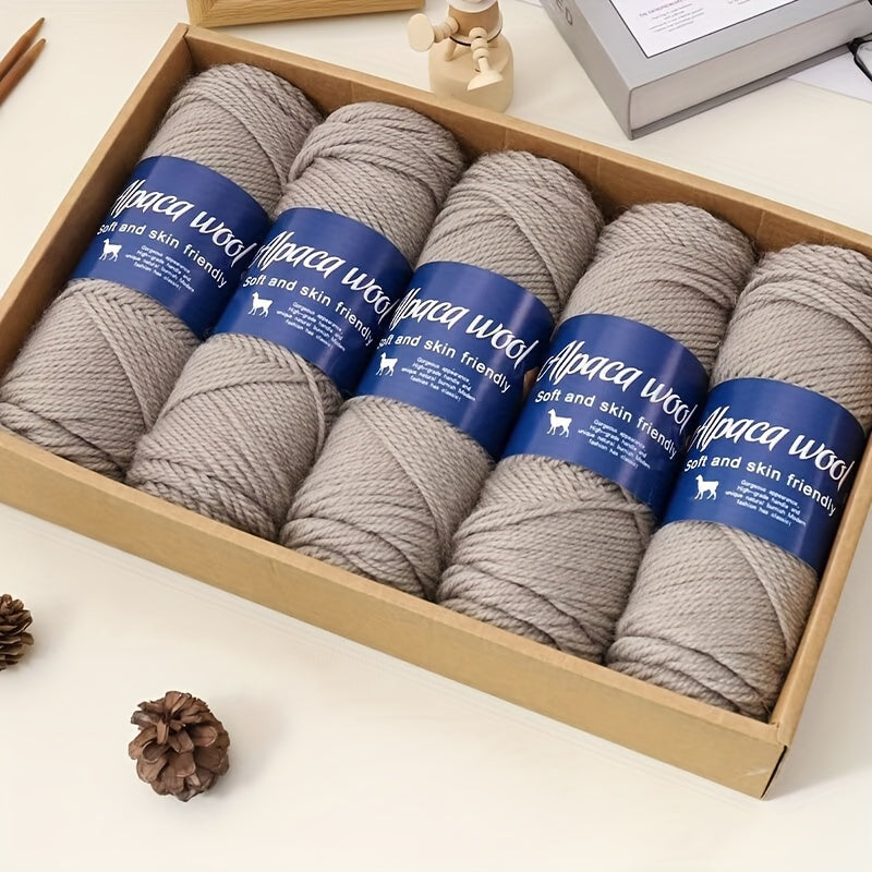 Multicolor Alpaca Wool Yarn Bundle 95 Percent Alpaca 5 Percent Polyester 100g Balls for Knitting Crocheting Winter Crafts