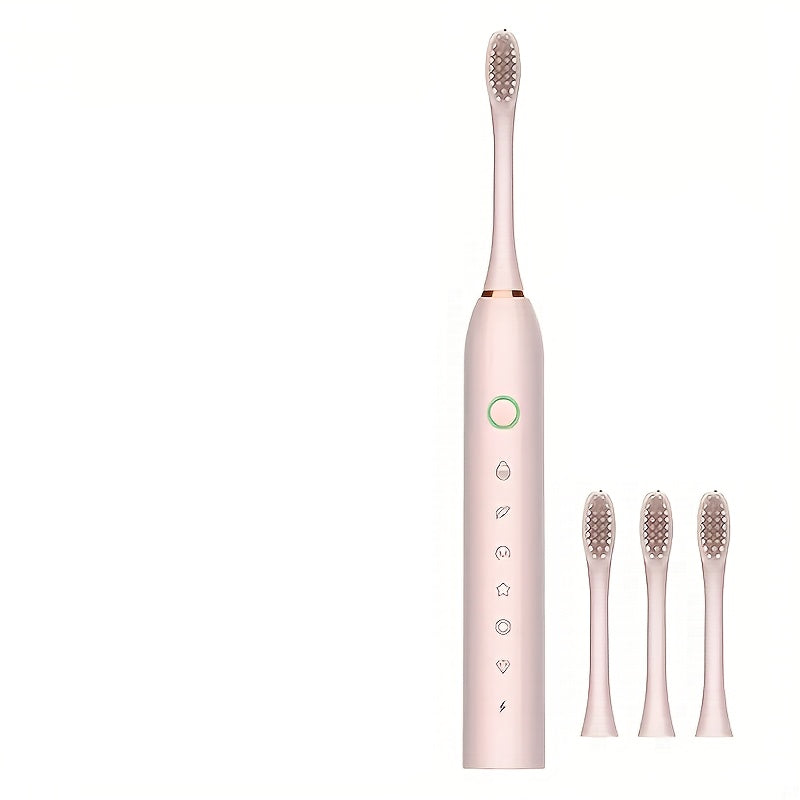 Kattalar uchun elektr tish cho'tkasi, 6 tezlikda, qayta zaryadlanuvchi, almashtiriladigan boshlar bilan